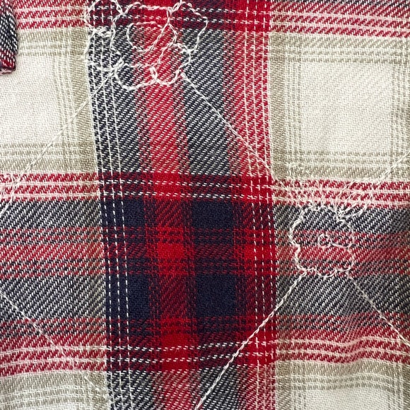 We The Free Georgia flannel plaid embroidered button down shirt. Sz M - Picture 6 of 9